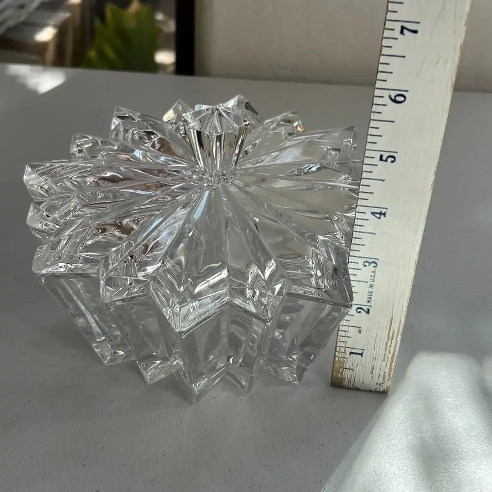 Crystal Box Star With Heavy Lead Shaped Clear Cut Trinket/Jewelry